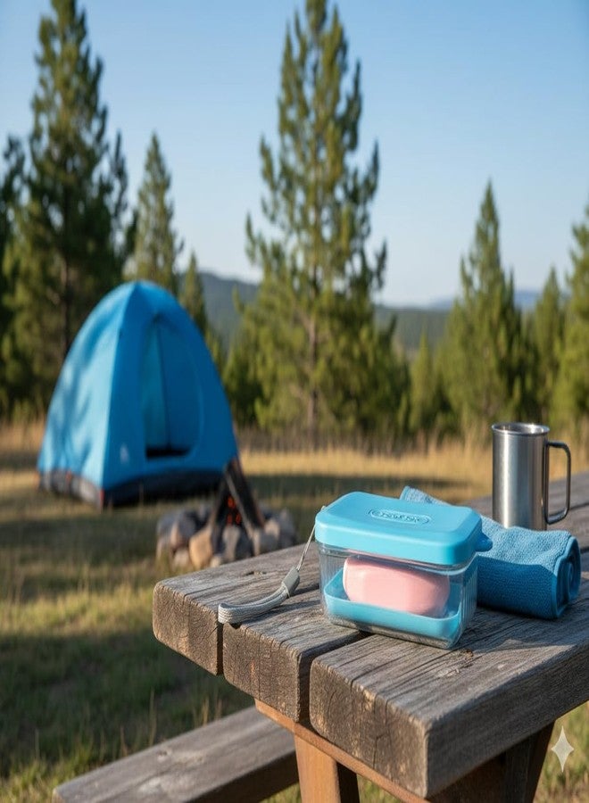 iSTAR Portable Self-Draining Soap Holder | Leakproof Plastic Soap Box for Bathroom, Travel, Outdoor, Camping & Home Use - Multicolor, Pack of 2 - Image 3